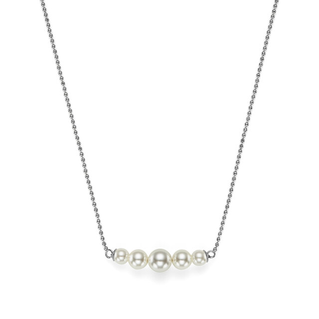 Pearls & Beads Silver Tone Necklace