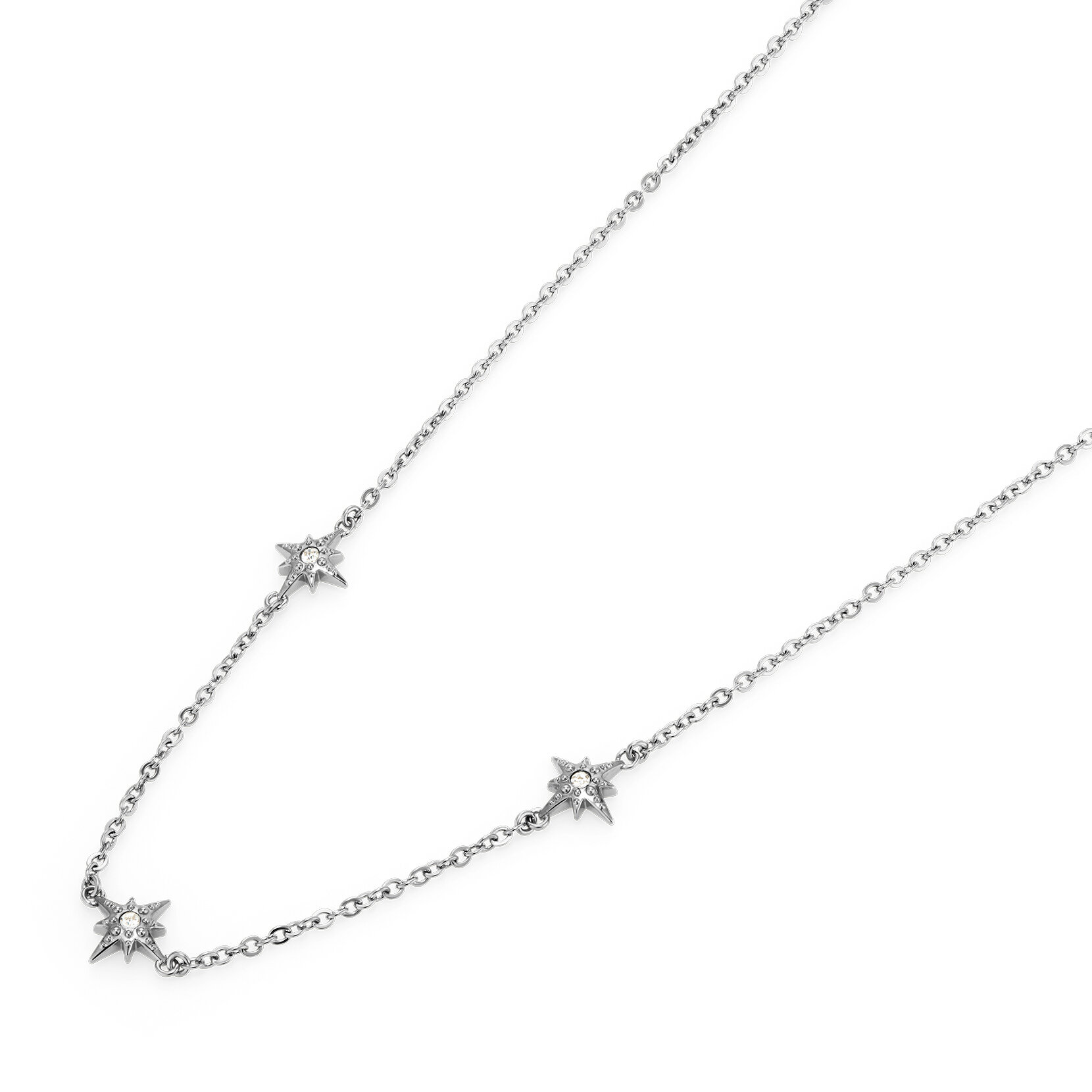 Ever Stacked North Star Silver Tone Stacking Necklace