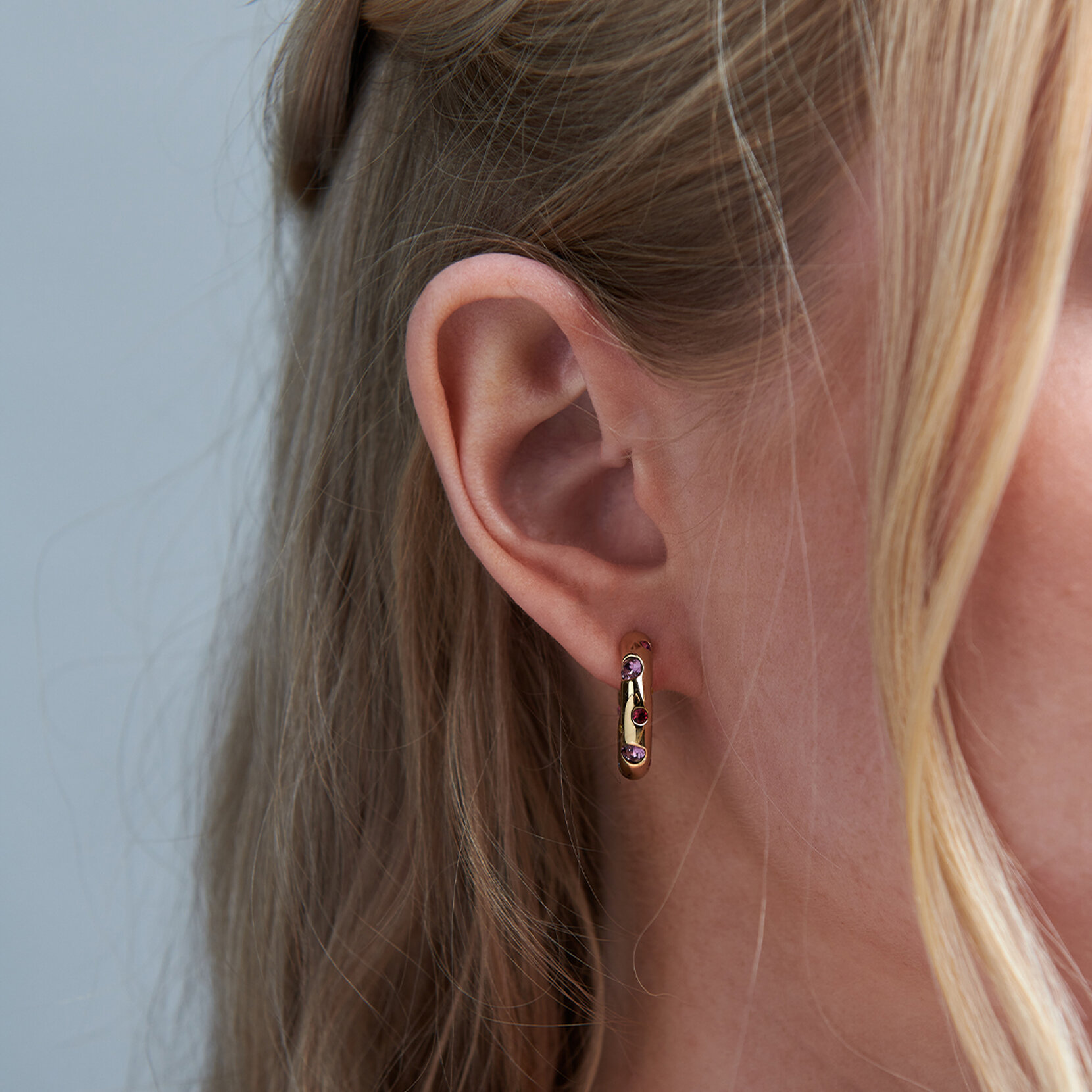 Gold Rainbow Chubby Hoops