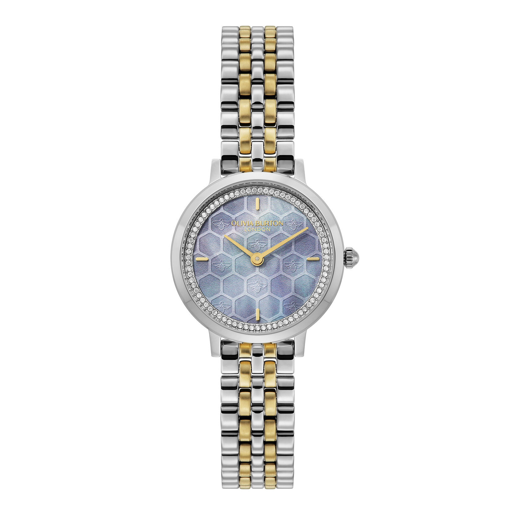 28mm Honeycomb Ultra Slim Chalk Blue & Two Tone Bracelet Watch