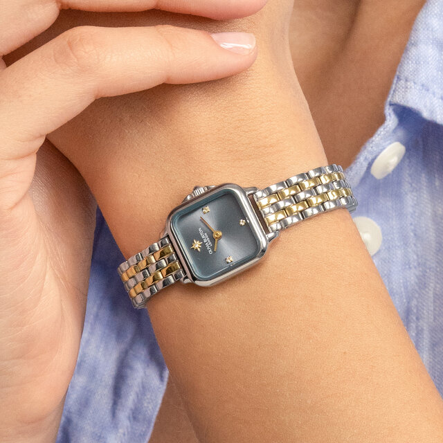 20mm Mini Grosvenor Chalk Blue & Two Tone Bracelet Watch