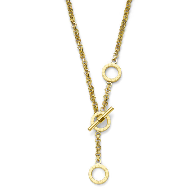 Honeycomb Toggle Gold Plated Necklace