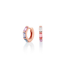 Rainbow Huggie Hoop Rose Gold