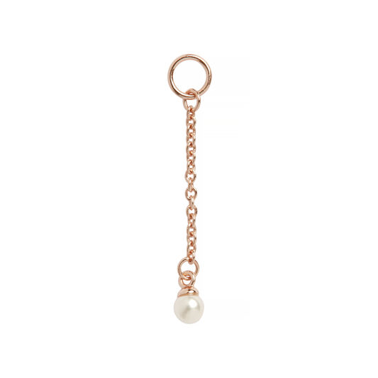 Pearl Drop Huggie Charm