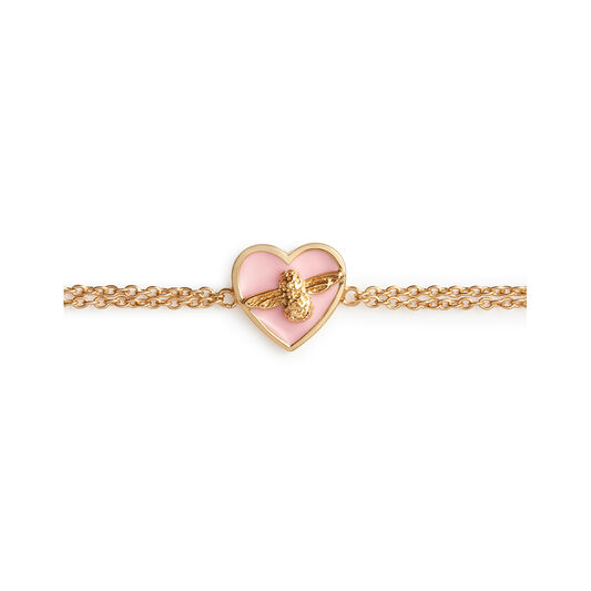 Love Bug Chain Bracelet Pink & Gold