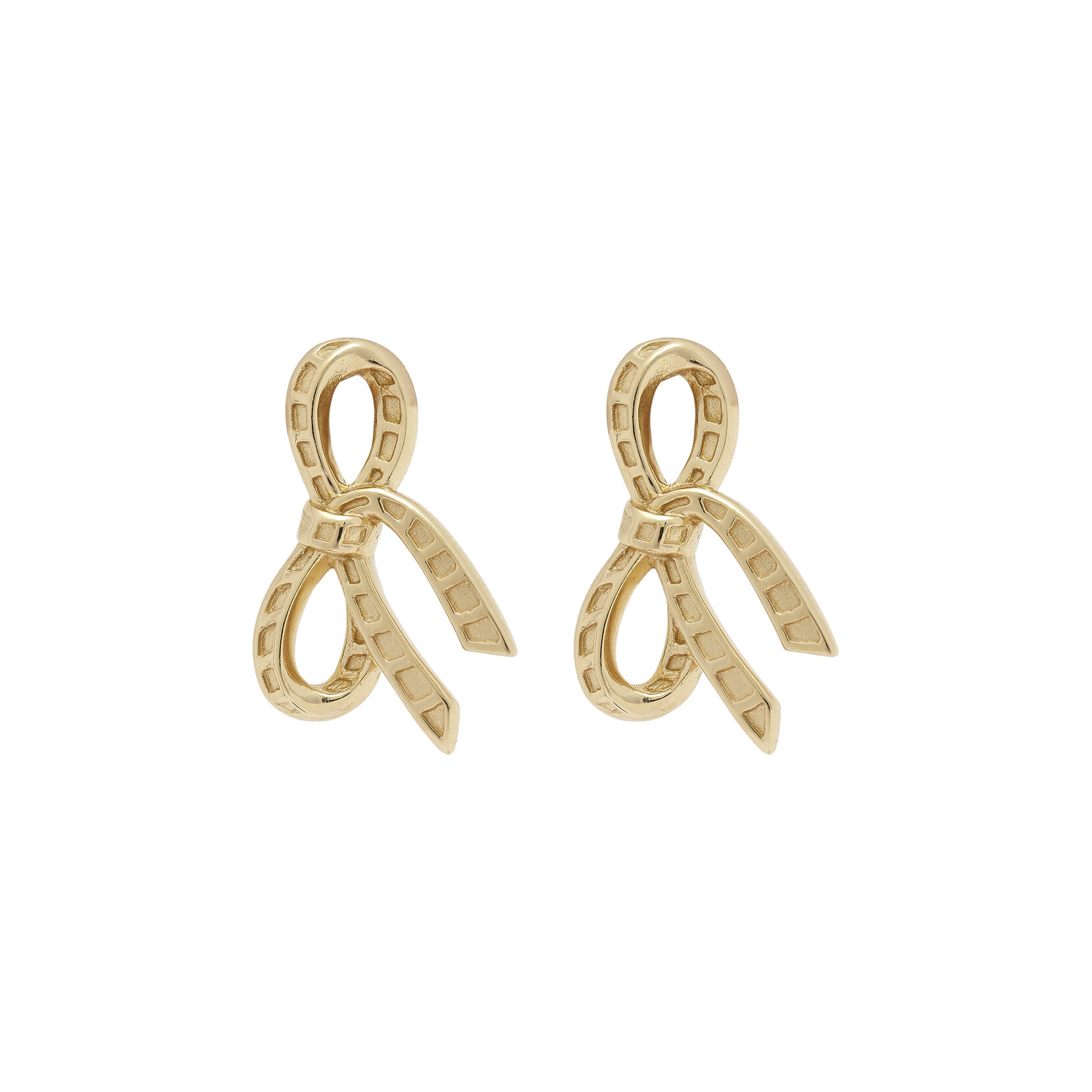 Gold Bow Stud Earrings