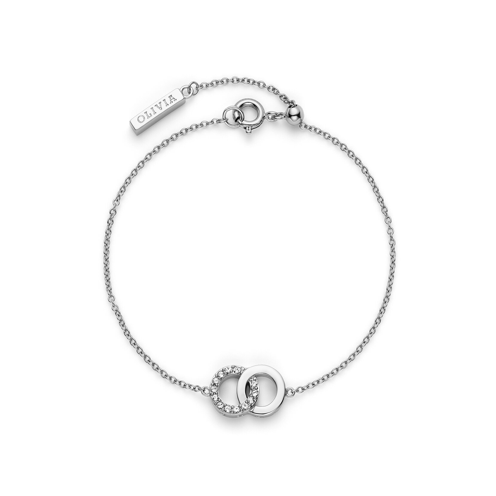 Bejewelled Interlink Chain Bracelet Silver