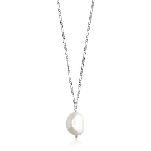 Silver Pearl Pendant Necklace