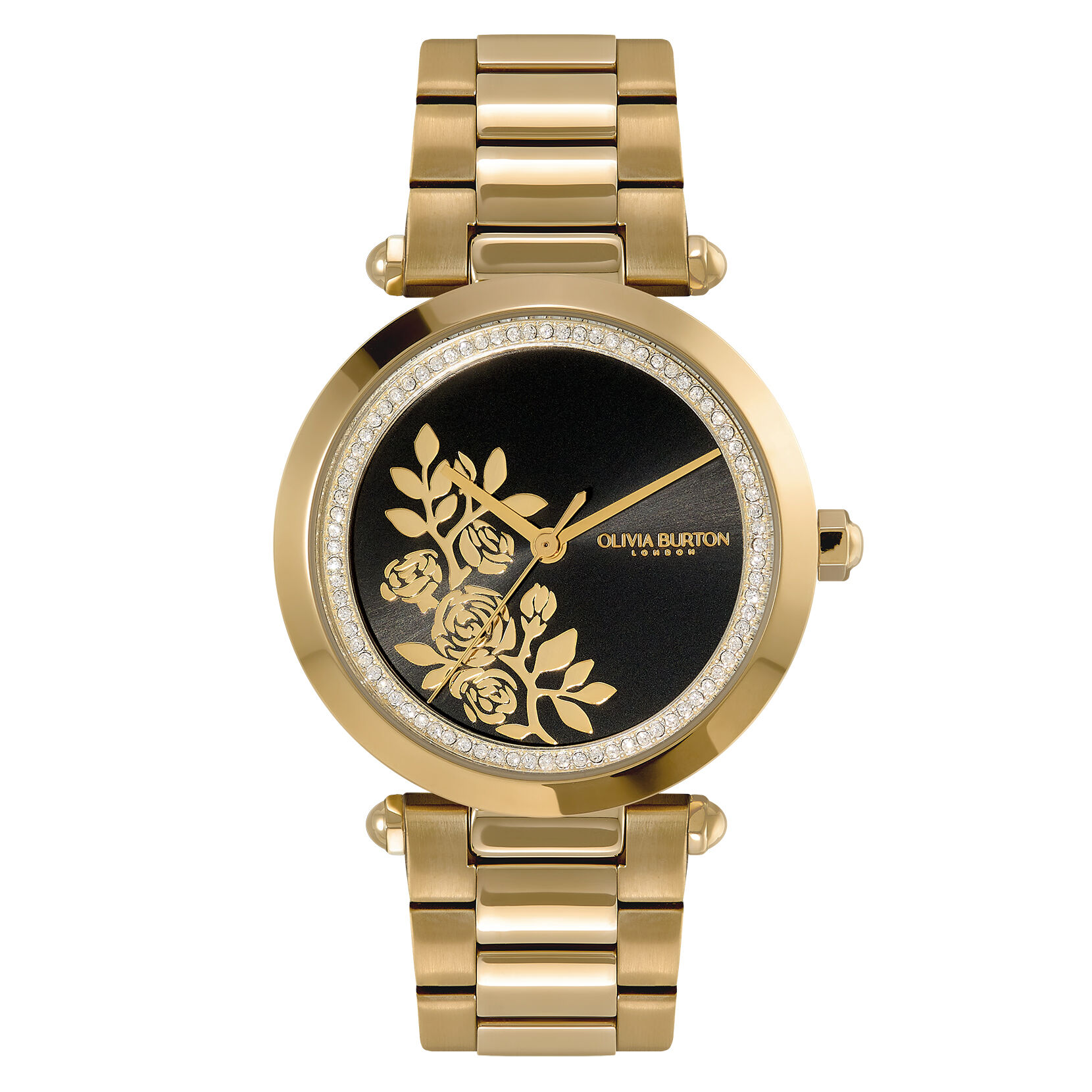 Olivia burton black floral watch outlet