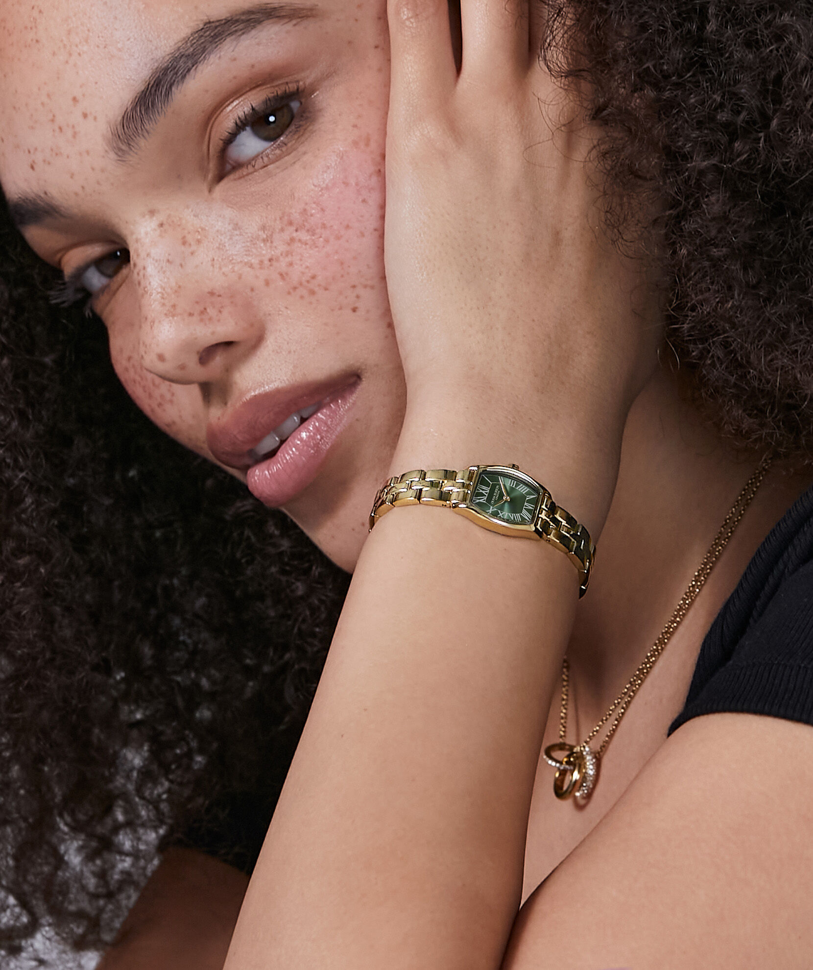 Classic 18mm Cambridge Forest Green & Gold Bracelet Watch | Olivia