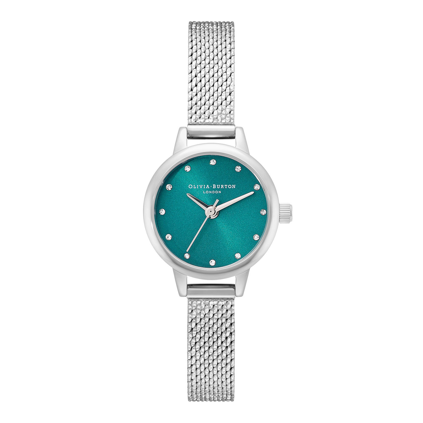 23mm Teal & Silver Mesh Watch