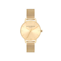  Sunray Dial Midi Dial Gold Mesh 