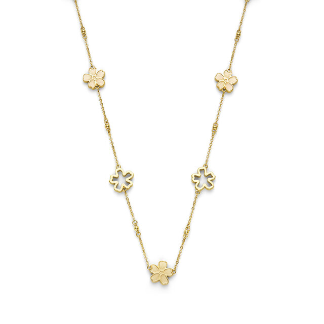 Forget Me Not Floral Gold Plated Necklace
