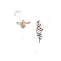 Rainbow Bee Crawler & Stud Rose Gold