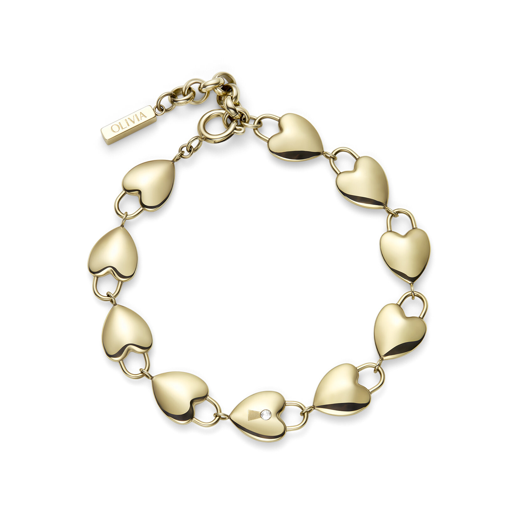 Locked Heart Gold Plated Bracelet