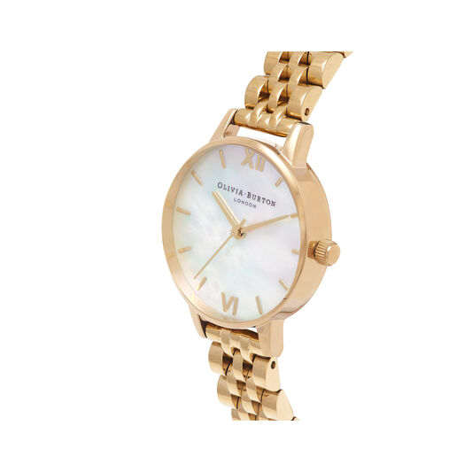 Mother of Pearl White Bracelet, Gold