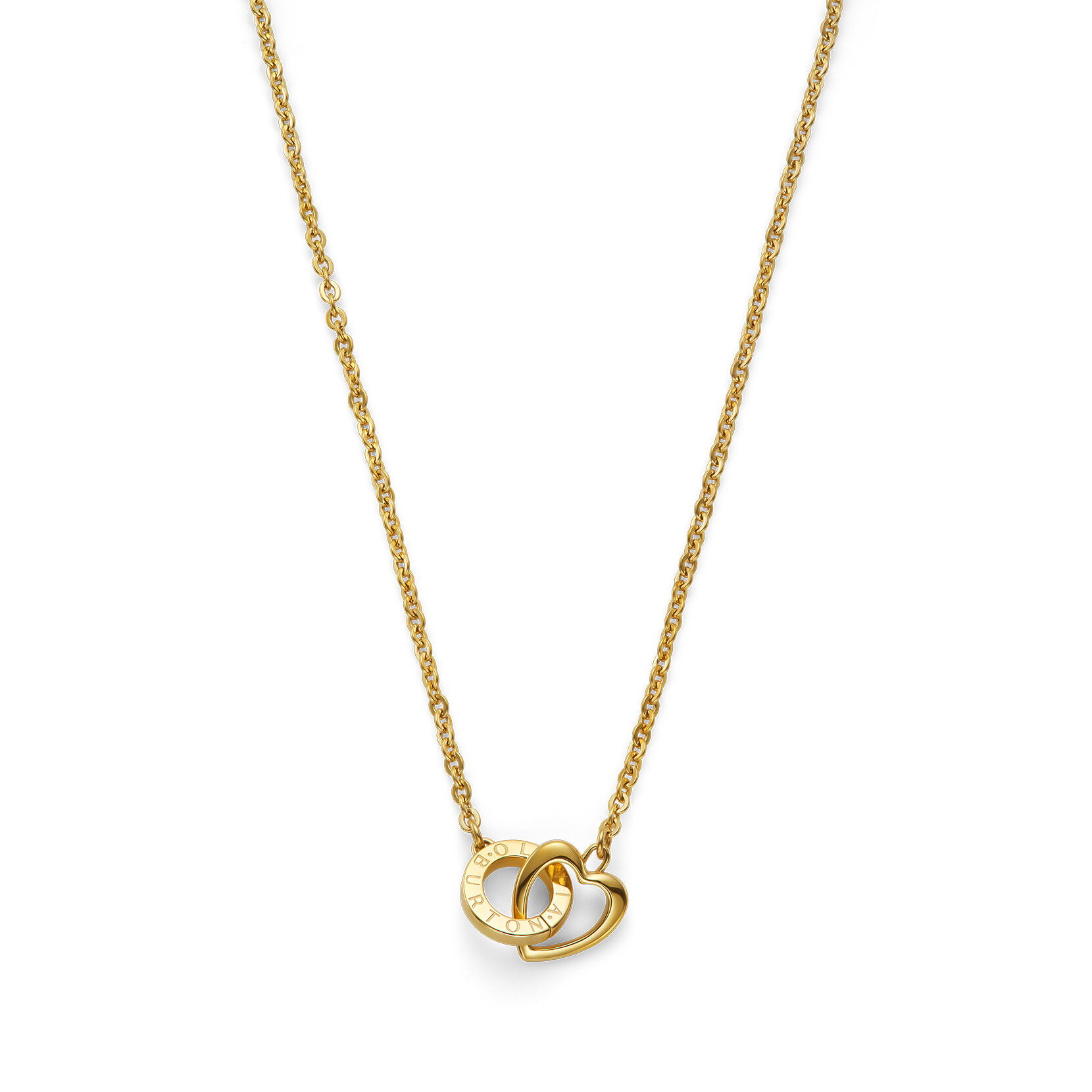 Classic Kindred Interlink Heart Gold Plated Necklace | Olivia