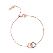 Jewel Rainbow Interlink Rose Gold Bracelet