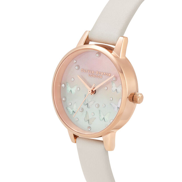 Sparkle Butterfly, Midi Blush Dial with Blue Mother of Pearl, Blush & Rose Gold Watch