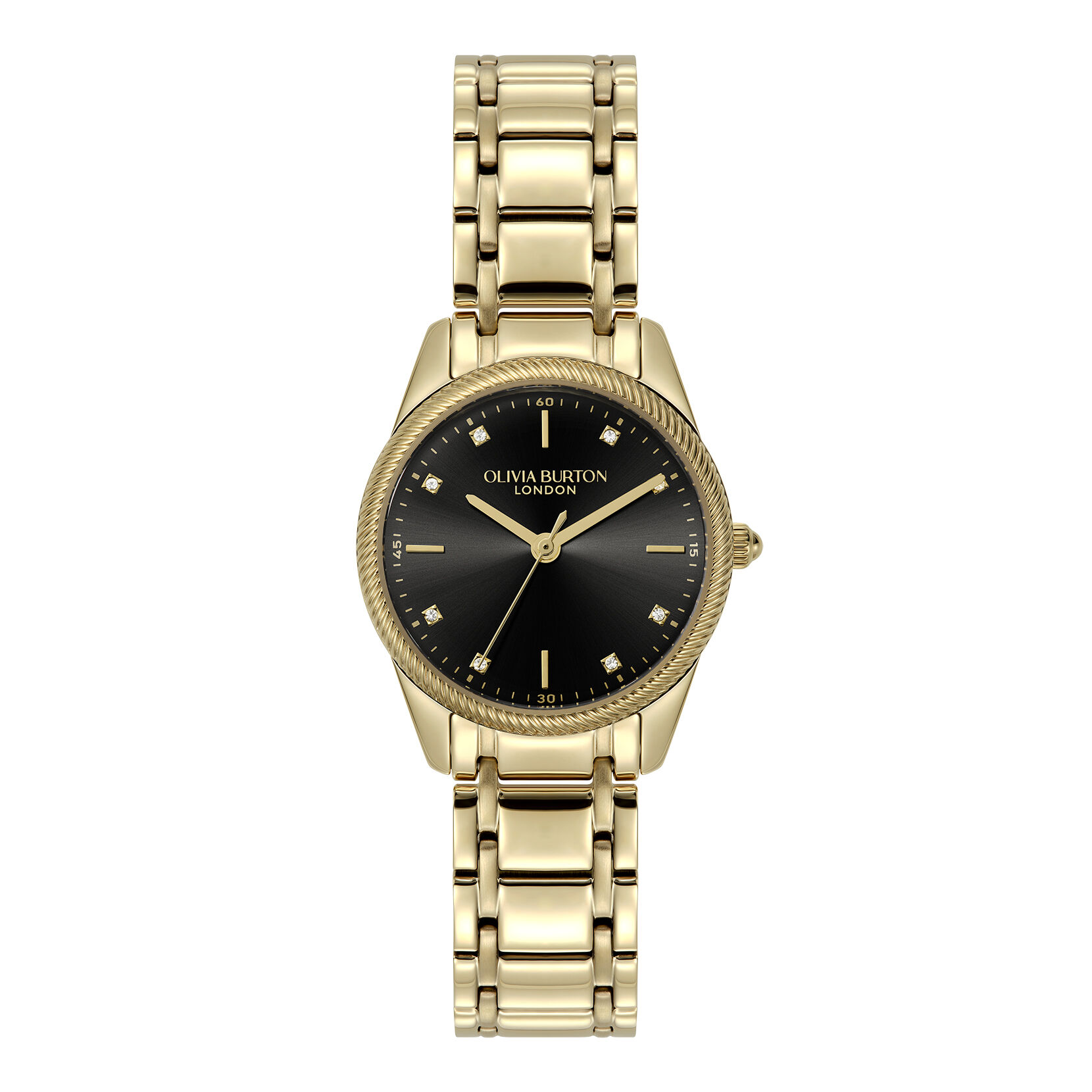 Sports Luxe 28mm Egerton Black & Gold Bracelet Watch | Olivia