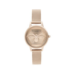Charity Bee Watch Pale Rose Gold Mesh