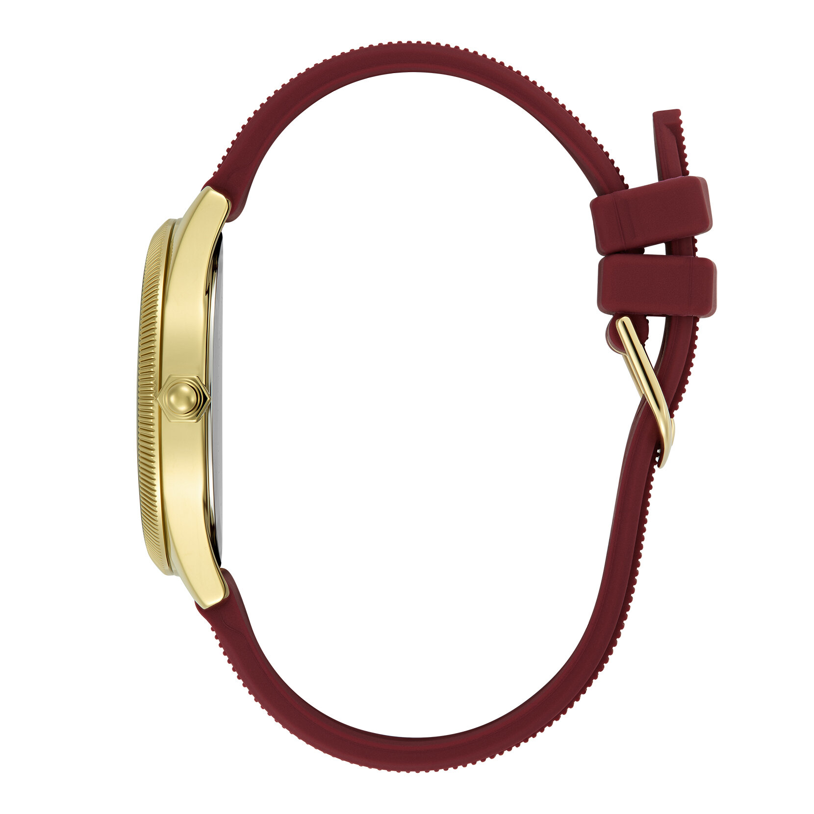 38mm Radiate Gold & Cranberry Silicone Strap Watch