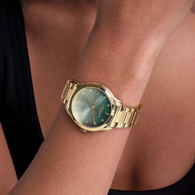 36mm Colourwave Green Ombre & Gold Bracelet Watch