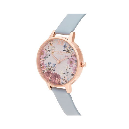 British Blooms Blue & Rose Gold Watch