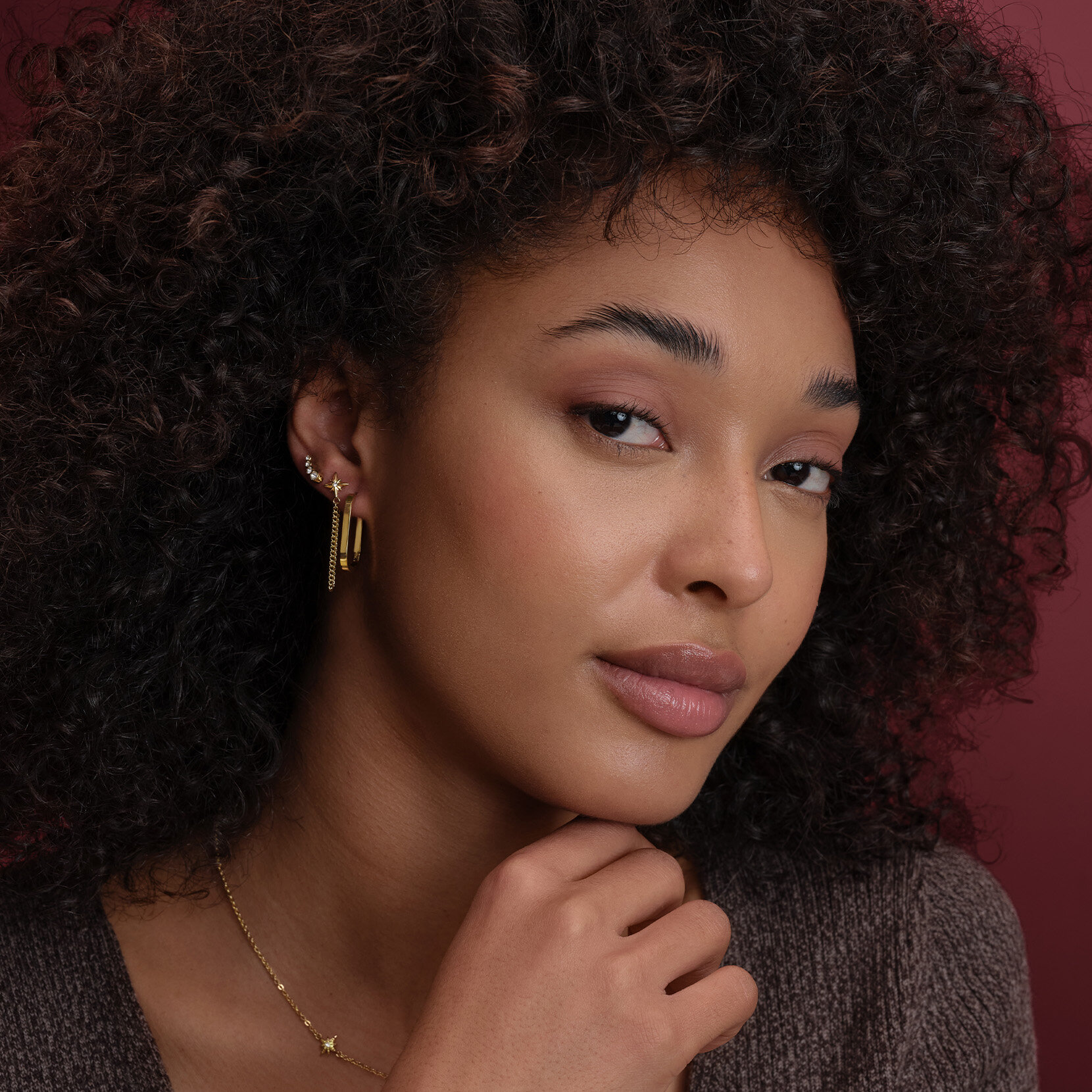 Soft Square Gold Plated Hoop Earrings