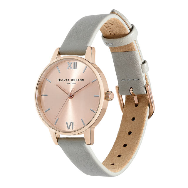 Midi Dial Pale Rose Gold, Silver & Grey Watch