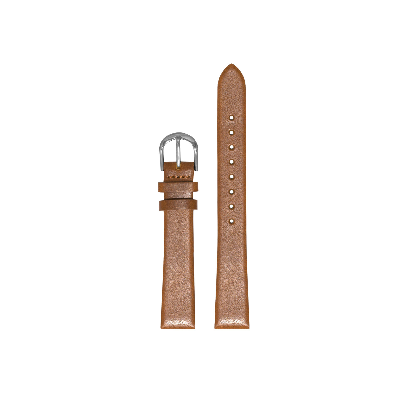 14mm Silver & Tan Leather Strap