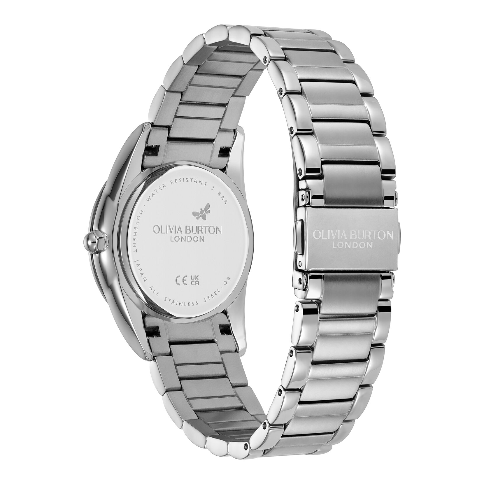 34mm Glowful Sky Blue & Silver Bracelet Watch