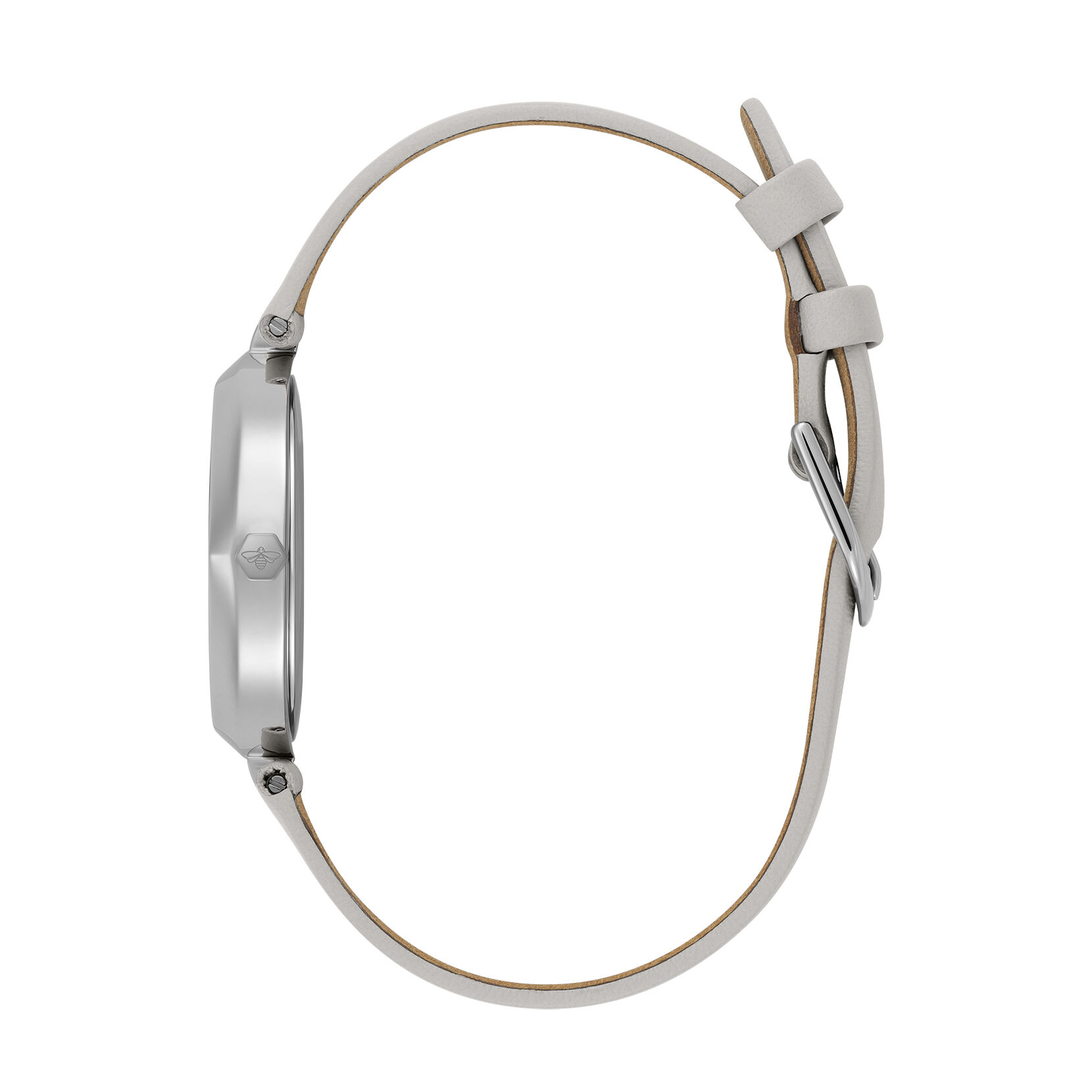Classic 32mm Dimension T-Bar Silver & Earl Grey Leather Strap Watch |  Olivia Burton London