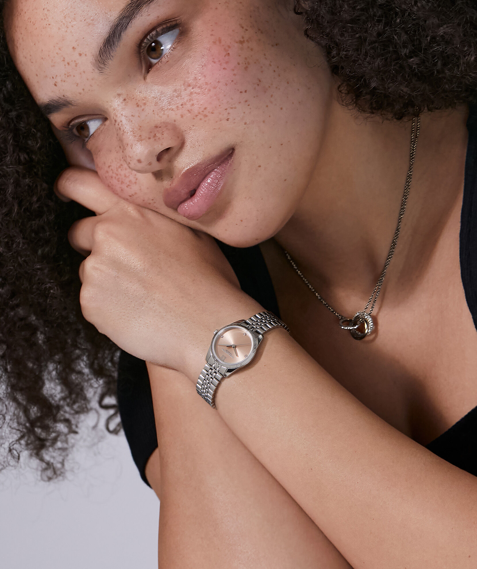 Sports Luxe 25mm Highbury Trench Coat & Silver Bracelet Watch
