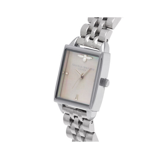 Bee Hive Grey Mother of Pearl Bracelet, Silver