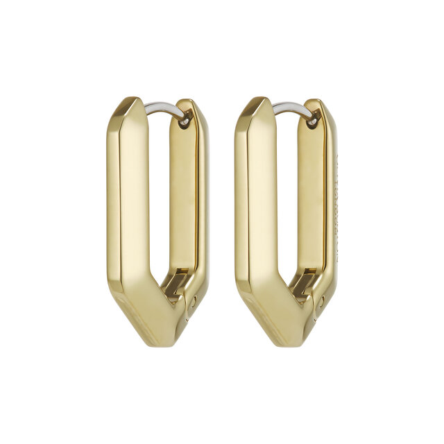Honeycomb Geo Gold Plated Hoop Earrings