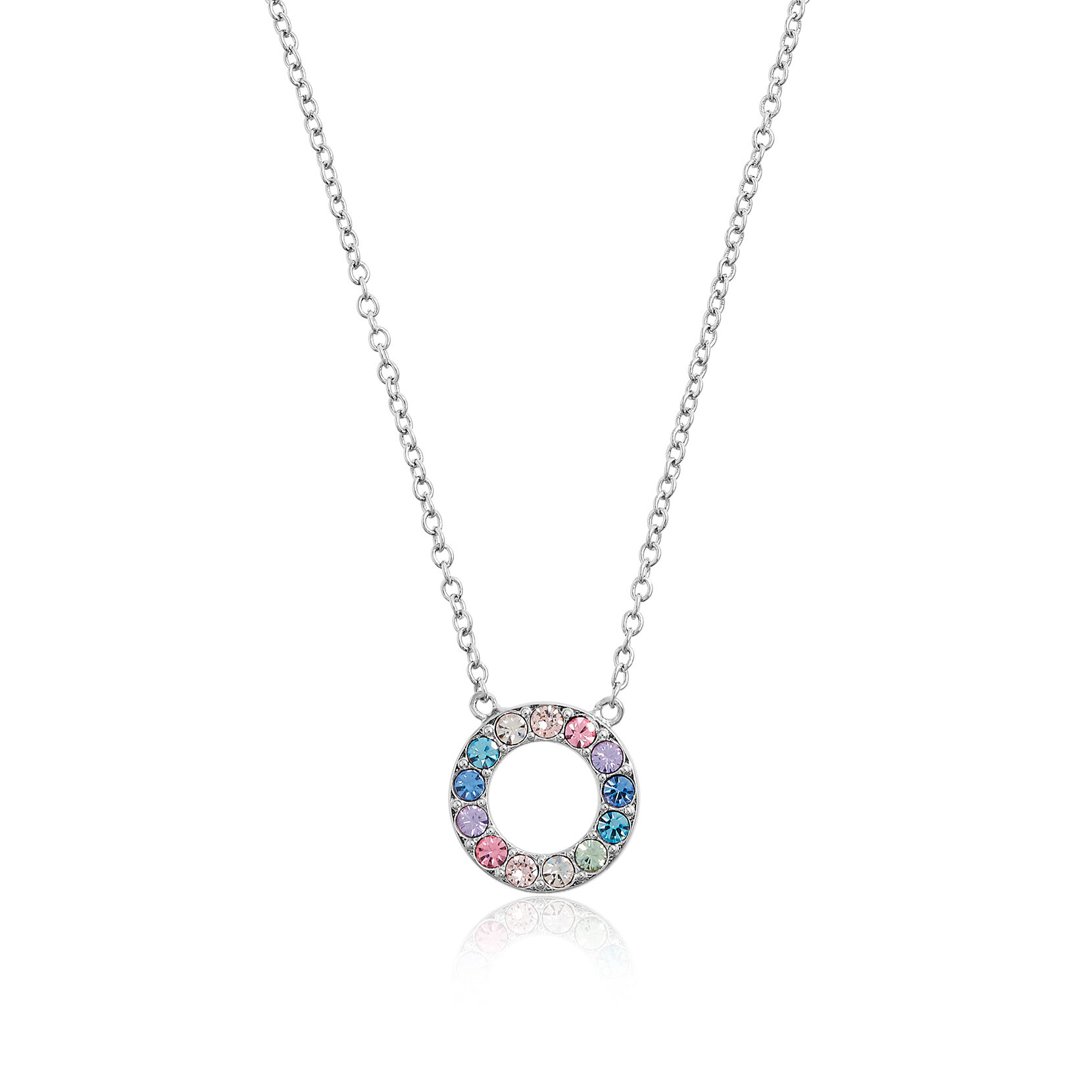 Silver Rainbow Halo Necklace