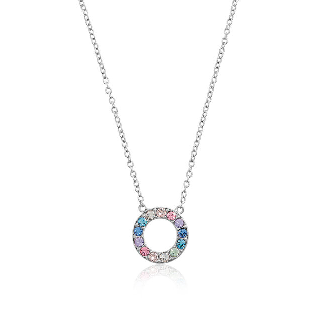 Silver Rainbow Halo Necklace
