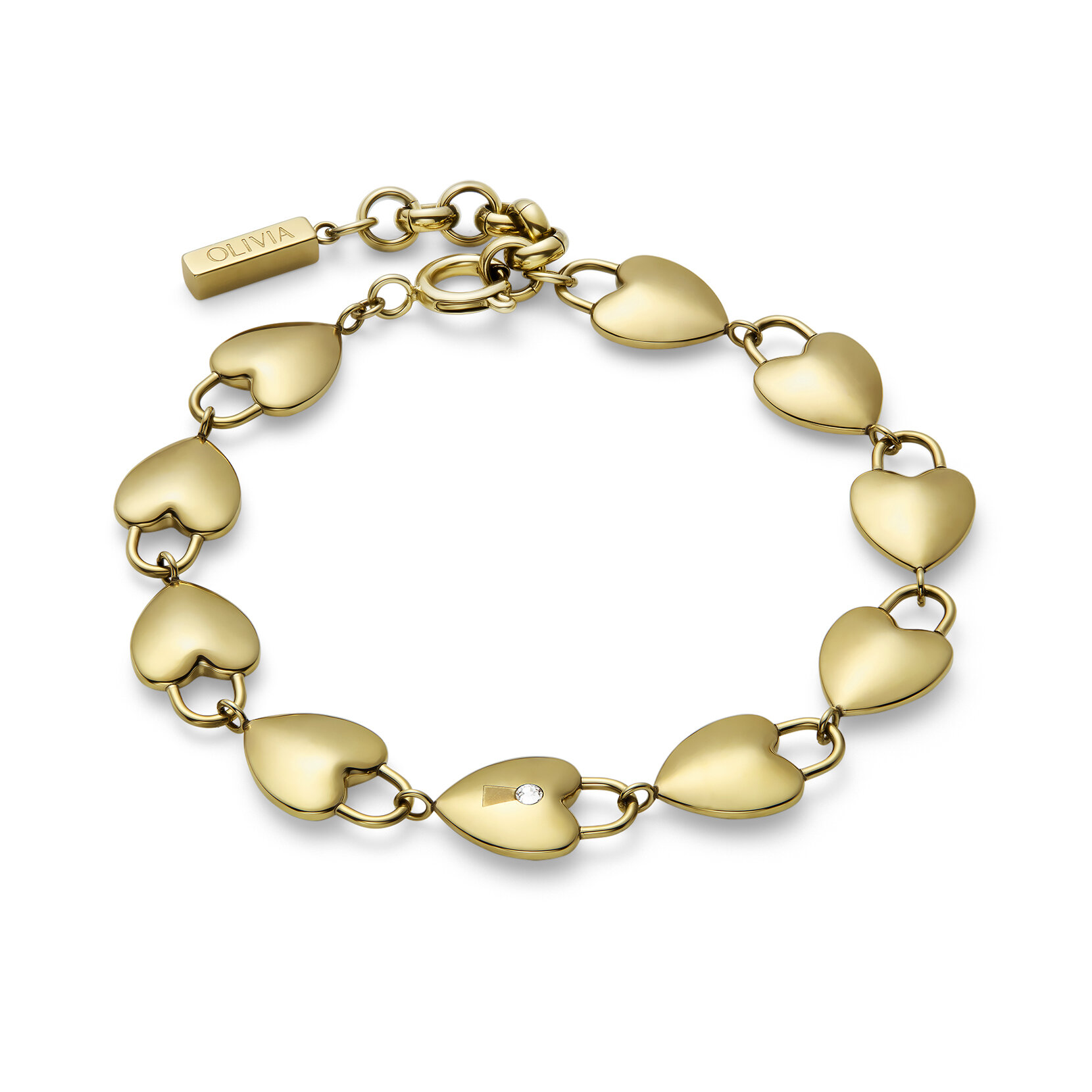 Locked Heart Gold Plated Bracelet