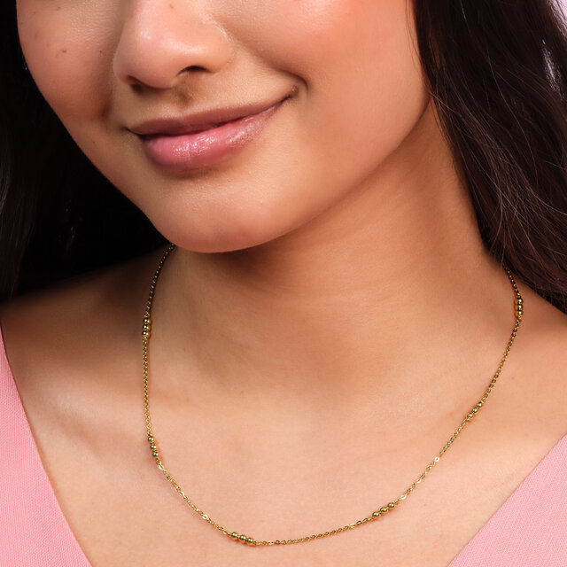 Ever Stacked Beads Gold Plated Stacking Necklace