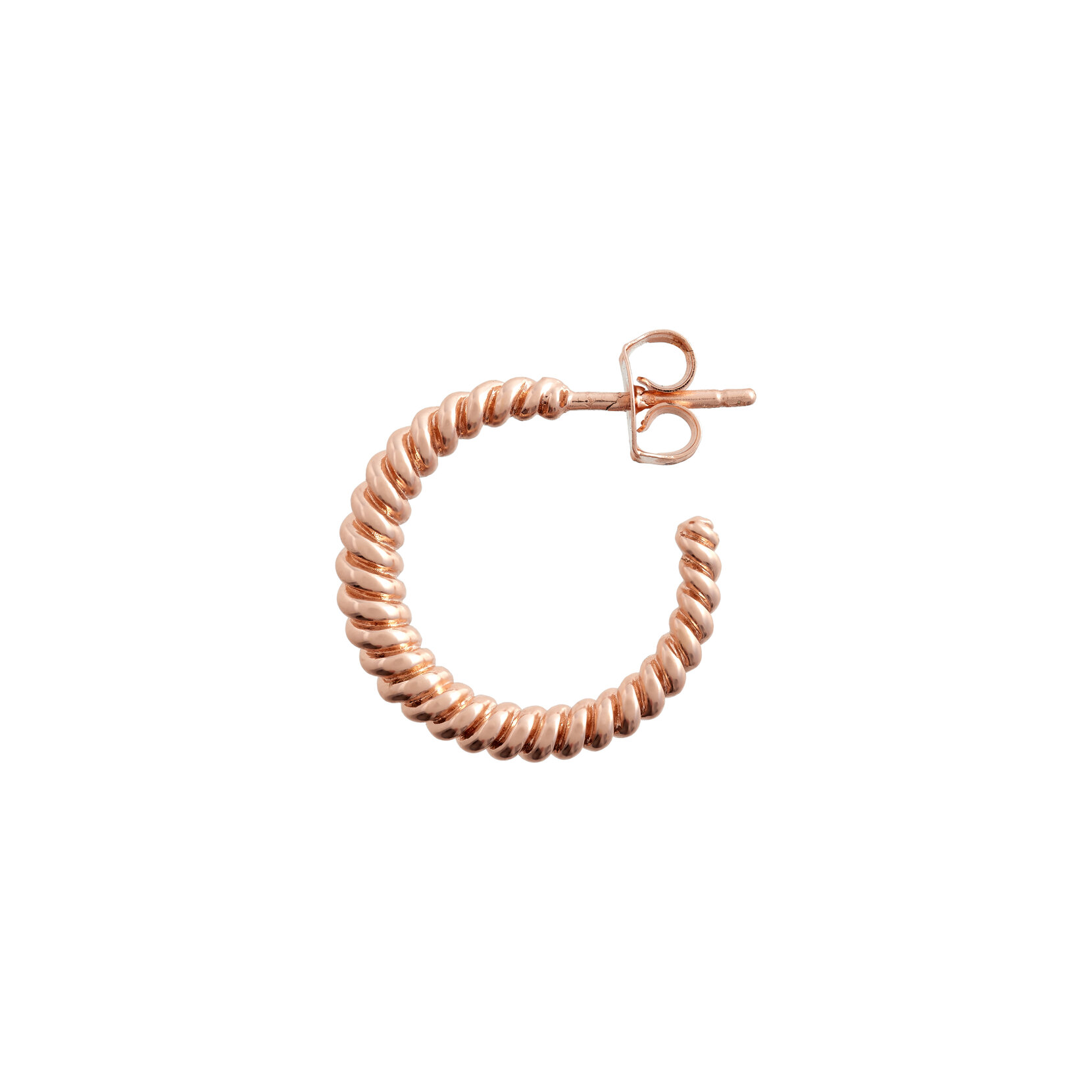 Rose Gold Rope Twist Hoop Earrings