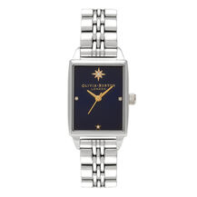 Celestial  Rectangular Blue & Silver Bracelet Watch