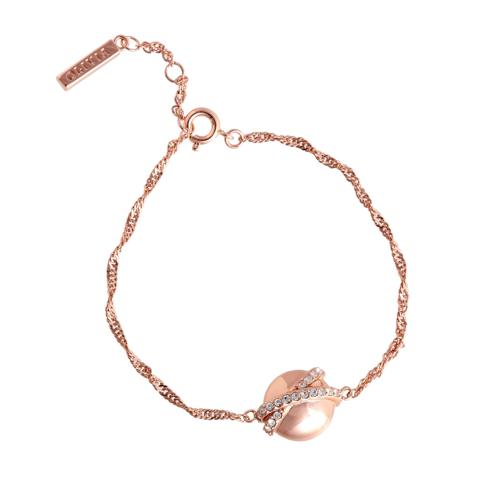 Celestial Rose Gold Planet Twist Chain Bracelet