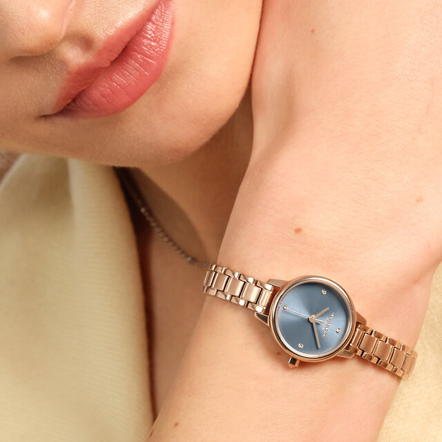 23mm Mini Chalk Blue & Rose Gold Bracelet Watch