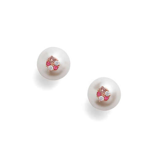 Under The Sea Pearl Back Rose Gold Earrings
