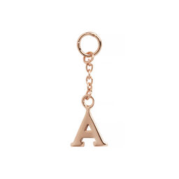  A Alphabet Huggie Charm Rose Gold 