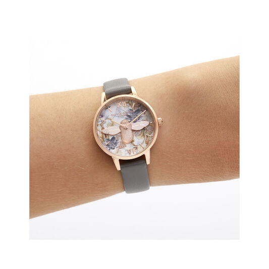 Midi 3D Bee Vegan London gray & Rose Gold