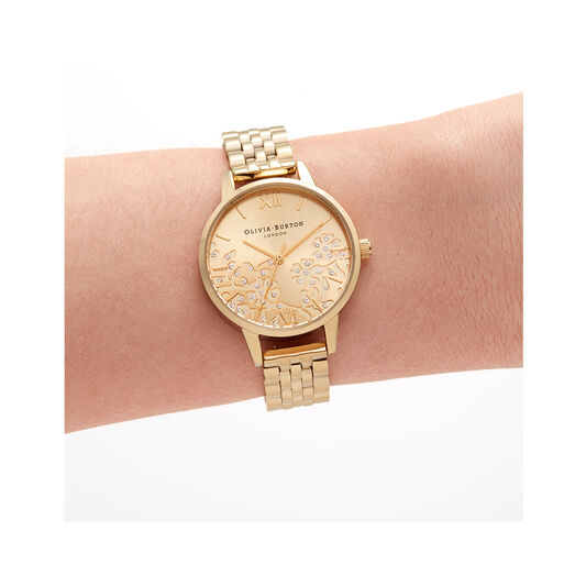 Bejewelled Lace Gold Bracelet
