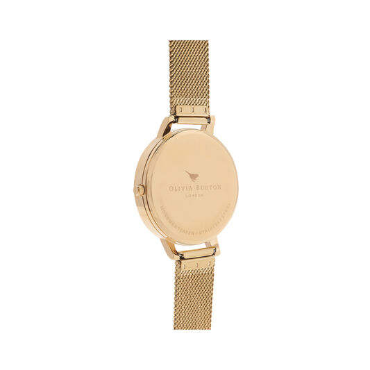 White Dial Gold Mesh Watch