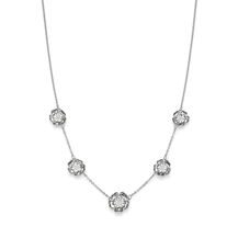 Tudor Rose Silver Tone Multi Station Necklace